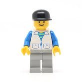 LEGO trn104 - (Suit with 2 Pockets White, Light Gray Legs, Black Cap)